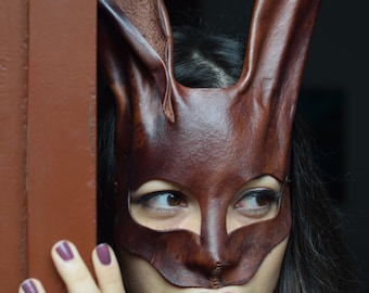 Rabbit  mask, Leather mask, Fetish leather mask