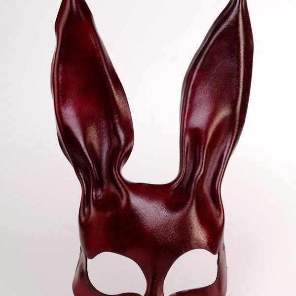 Máscara de conejo hecha en cuero,Donnie Darko , Máscara Fantasía. Leather mask