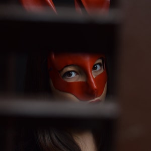 Leather mask. Bdsm mask. cosplay mask image 5