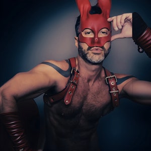 Bunny mask. Leather mask. Halloween mask