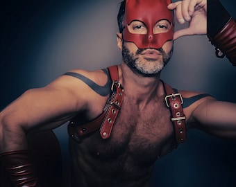 Bunny mask. Leather mask. Halloween mask