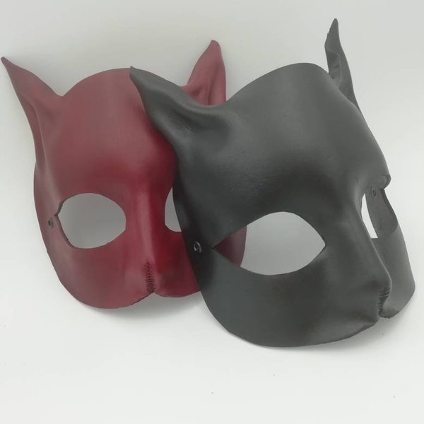 Cat mask. Leather mask