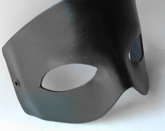 Black leather mask. Fox mask
