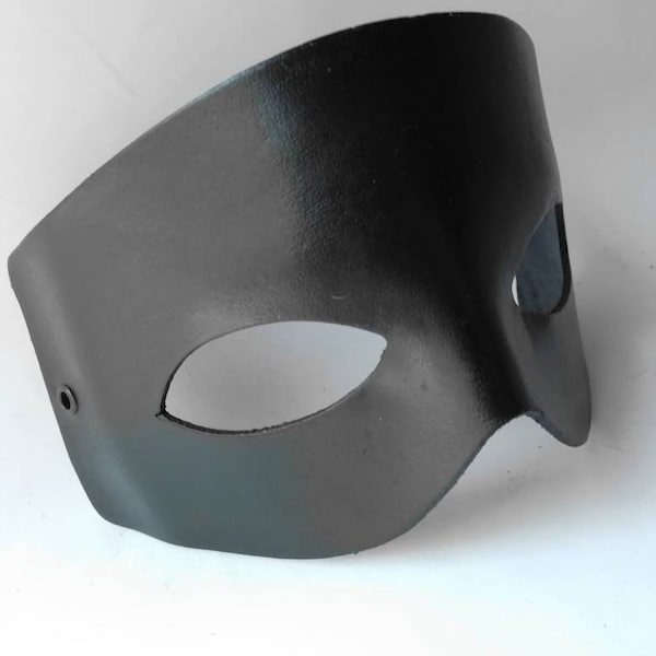 Black leather mask. Fox mask