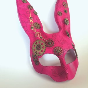 Masque de lapin steampunk en cuir. Masque steampunk. Masque de lapin. Costume. Pièces uniques. Idéal pour collectionner.