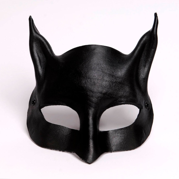 Masque noir. Masque en cuir, Masque de chat,