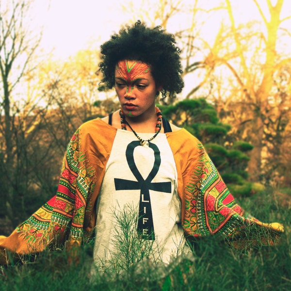 Maat LIFE blouse/BLACK DASHIKI