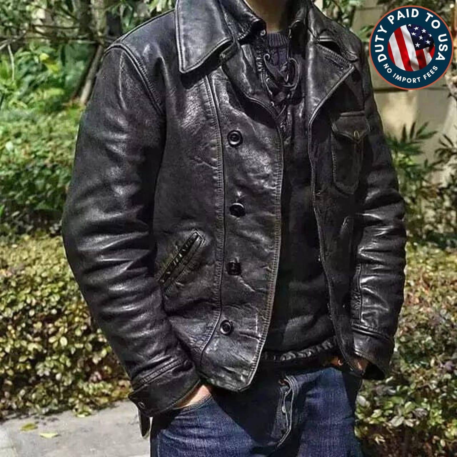 W.b. Place Leather Jacket - Etsy