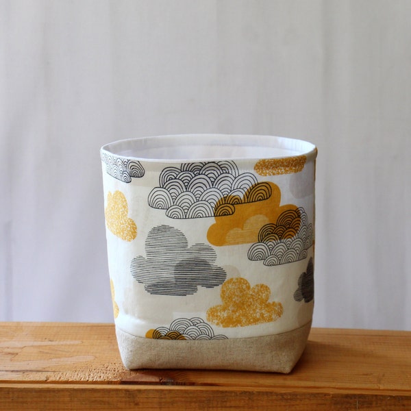 Nursery Storage Basket Clouds in Gold - Last One Available