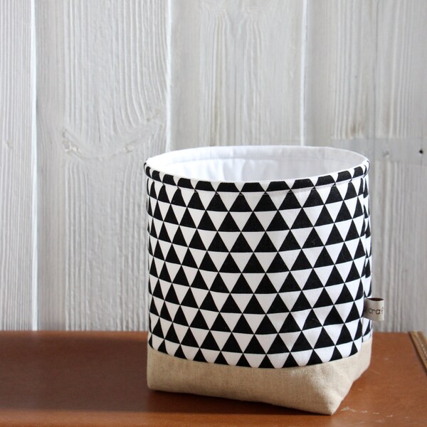 Fabric Storage Basket Modern Black and White