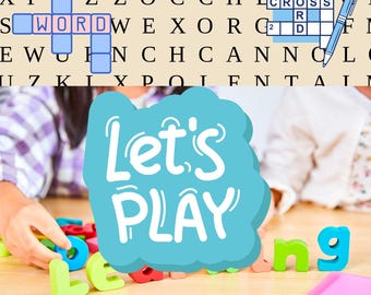 Word Search Puzzle Printable, Kids and Adults, Brain Teaser Game, PDF Instant Download