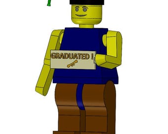 LEGO-Style Male Graduation Figurine – 3D Printed Collectible (12.5 cm)