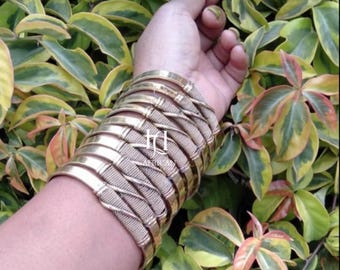 Bracelets réglables en laiton : bijoux africains légers, lot de 10