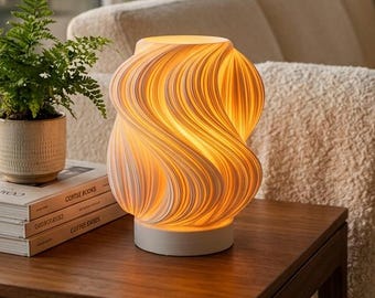 Lumora Table Lamp – Sculptural Flowing Ambient Lighting, Modern Bedroom Decor