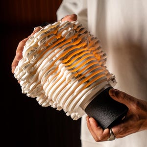 Architectural Michelangelo Table Lamp, 17-Layer White Sculptural Art Lighting