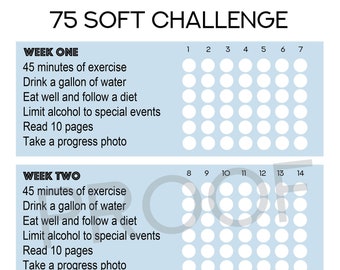 SALE 75 Soft/Easy Challenge Tracker | Digitaler Download/Ready to Print