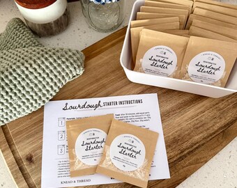 Organic Dehydrated Sourdough Starter | beginner friendly | mature sourdough starter | dried sourdough cultures | sourdough bread making kit