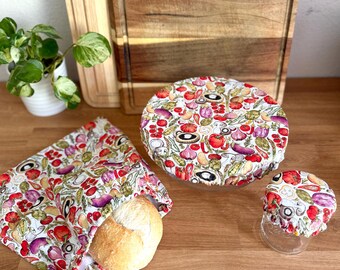 Sourdough Starter Kit | Reusable Bread Bag + Jar & Bowl Covers | Cotton Baking Gift Set for Bakers