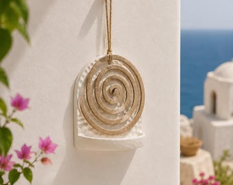 Porta-spirali antizanzare da parete in argilla | Decorazione boho mediterranea | Fatto a mano | Stile Positano