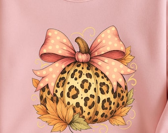 Leopard Pumpkin Bow PNG, Fall Clipart (Digital Download)