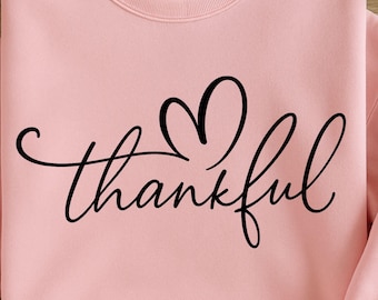 Tacksamt hjärta PNG | Thanksgiving-skjortdesign (digital nedladdning)