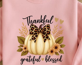 Thanksgiving Pumpkin PNG, Leopard Bow Fall Clipart (Digital Download)