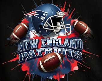 New England Patriots fotbollshjälm PNG, sublimeringsfil för matchdagen (digital nedladdning)