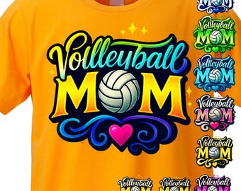Volleyball Mom PNG Bundle, Sports Mom Shirt Design (Digital Download)