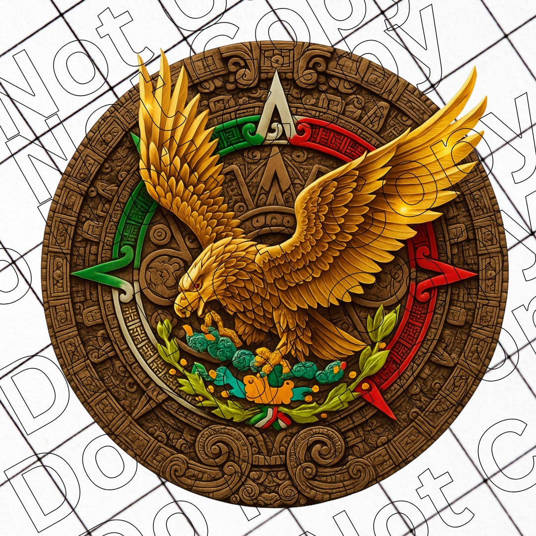 Gold Aztec Eagle PNG Mexican Flag Clipart | 16 15 Septiembre Cinco De ...