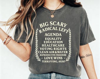 Radikal vänster agenda-tröja progressiv aktivist-tröja komfortfärger feministisk topp