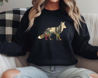 Fox Shirt Comfort Colors Woodland Animal Tee Wildflower Forest Unisex Gift