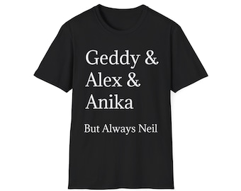 Rush Band Member Names Roll Call Unisex Softstyle T-Shirt, Custom Group Names Tee Geddy Lee Alex Lifeson Anika Nilles