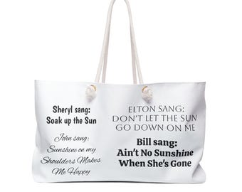 Musical Weekender Bag, Perfect for Travel, Beach Days, Gift for Music Lovers, Summer Celebrations, Concert Outings, Sunny Days Bag