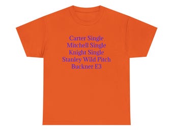 New York Mets 1986 World Series Baseball Scoreplay Names T-Shirt Mookie Wilson Bill Buckner Game 6