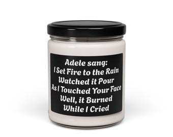 Adele Inspired Lyrics Scented Soy Candle | 9oz Aromatherapy Candle, Gift for Friends, Relaxing Candle, Music Lover Gift