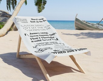 Sun Song Lyrics Beach Towel, Summertime Fun, Cozy Poolside Accessory, Perfect for Beach Lovers, Gift for Music Lovers James Taylor