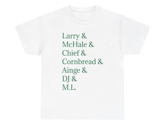 Boston Celtics 1984 NBA Champions Larry Bird Kevin McHale Robert Parish Cedric Maxwell Roll Call T-shirt WHITE