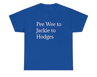 Brooklyn Dodgers Pee Wee Reese to Jackie Robinson to Gil Hodges T-Shirt Baseball Double Play Roll Call