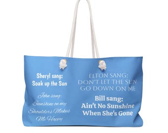 Musical Weekender Bag, Perfect for Travel, Beach Days, Gift for Music Lovers, Summer Celebrations, Concert Outings, Sunny Days Bag