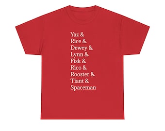 Boston Red Sox 1975 Roll Call T-Shirt Carl Yastrzemski Jim Rice Fred Lynn Carlton Fisk Alternate Luis Tiant Bill Lee