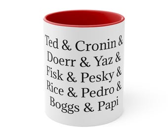 Boston Red Sox Retired Numbers Personalized Mug Colorful 11oz 15oz Ceramic Coffee Cup Ted Williams Carl Yastrzemski David Ortiz