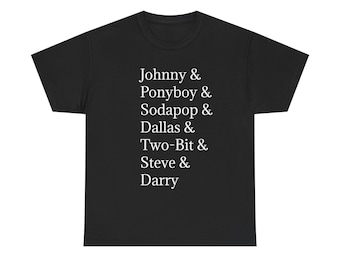 The Outsiders Cast Names Inspired Unisex Heavy Cotton Tee Vintage Movie Shirt, Gift for Fans, Comfortable Casual Wear