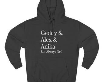 Rush Band Member Names Sweatshirt Hoodie Roll Call Geddy Lee Alex Lifeson Neil Peart Anika Nilles Rock Band