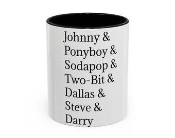 The Outsiders Cast Character Name Colorful Mug Perfect for Coffee Drinkers Vintage Retro Movie Gift