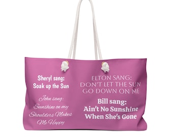 Musical Weekender Bag, Perfect for Travel, Beach Days, Gift for Music Lovers, Summer Celebrations, Concert Outings, Sunny Days Bag