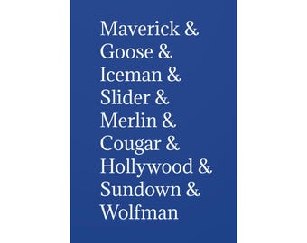 Top Gun Roll Call Maverick Goose Iceman Tom Cruise Canvas Art Wraps for Modern Decor, Wall Art, Home Decor, Living Room, Gift Idea