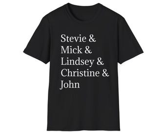 Fleetwood Mac Band Member Names Roll Call T-Shirt - Unisex Softstyle Tee Stevie Nicks