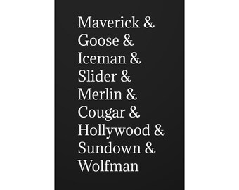 Top Gun Roll Call Maverick Tom Cruise Canvas Art Wraps for Modern Decor, Wall Art, Home Decor, Living Room, Gift Idea, Stylish Wall Decor