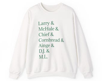 Copy of Boston Celtics 1984 NBA Champions Larry Bird Kevin McHale Robert Parish Cedric Maxwell Roll Call Sweatshirt WHITE
