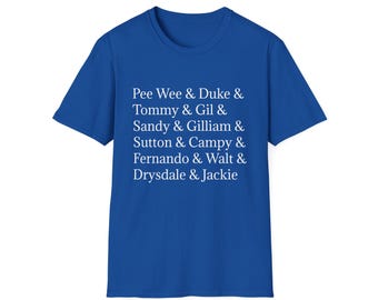 Los Angeles Dodgers Retired Numbers Player Names Unisex Softstyle T-Shirt Tee